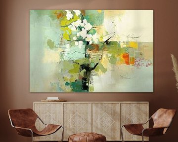 Abstracte Bloem decor van Abstract Schilderij