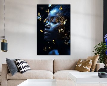 Vrouw met vlinders van ARTemberaubend