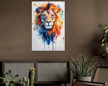 Leeuw in aquarelstijl van ARTemberaubend