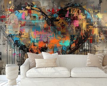 Abstract Heart Painting | Emotional Colour Surge