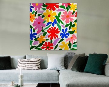 Kleurrijke uitgesneden bloemen in Matisse-stijl van Floral Abstractions