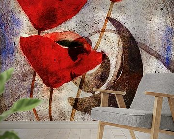 Poppy Schilderij - Papaver abstractie van Christine Nöhmeier