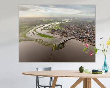 Vecht river met hoog water bij Dalfsen van Sjoerd van der Wal Fotografie