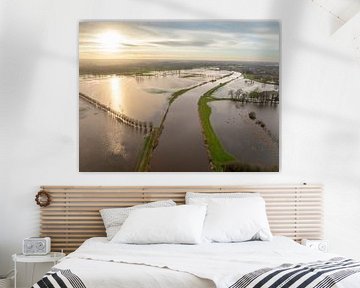 Vecht river met hoog water bij Dalfsen van Sjoerd van der Wal Fotografie