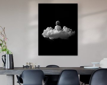 Sweet little baby in clouds