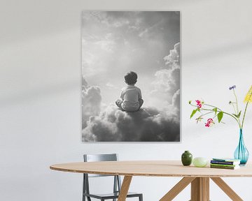 Little boy in the clouds