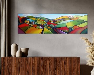Brazilië Abstract | Vibrant Rhythms Flow van Abstract Schilderij