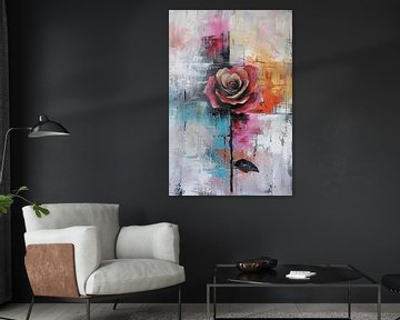 Moderne Bloem van Abstract Schilderij