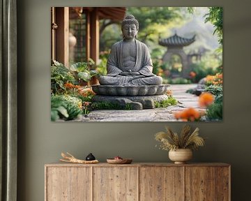 spiritueel leven tuin met Boedha beeld van Egon Zitter