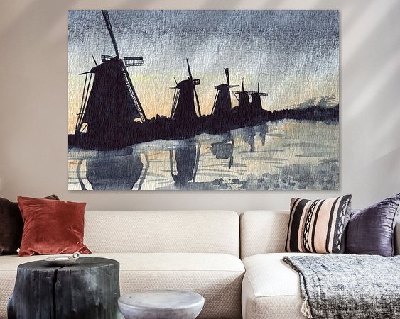 Voorbeeld van het werk in een kamer