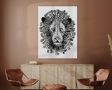 Abstracte vette leeuw gezicht Illustratie van Ramy Salah Hefny