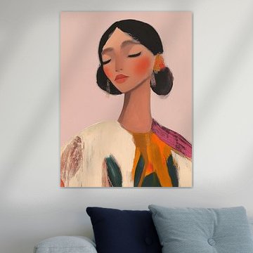 Modern portrait in pastel colours by Carla Van Iersel