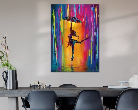 Voorbeeld van het werk in een kamer