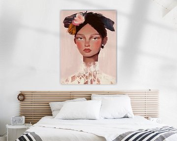 Modern portrait in pastel colours by Carla Van Iersel