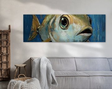 Vis Blauw | Deep Blue Watcher van De Mooiste Kunst