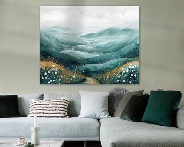 Landschap | Serene Hills Escape van Abstract Schilderij