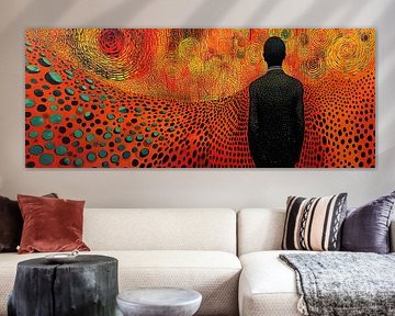 Mensfiguur | Lost in Vibrant Whirls van Abstract Schilderij