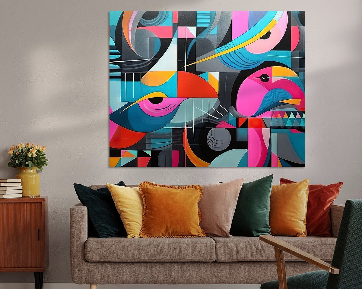Voorbeeld van het werk in een kamer