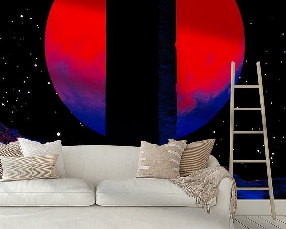 Voorbeeld van het werk in een kamer