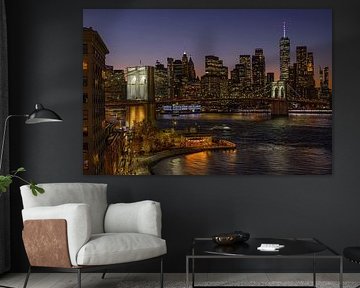 New York vanaf de Manhattan Bridge 3 van Kurt Krause