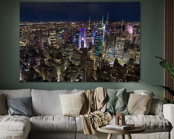 De gloed en faam van Times Square bij nacht van Joran Quinten
