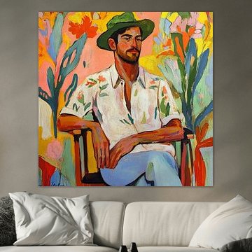 Portrait botanique coloré