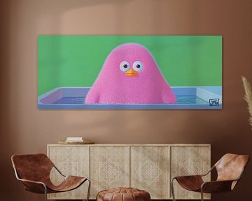 Kuikenschilderij | Fluffy Baths van OMG Art