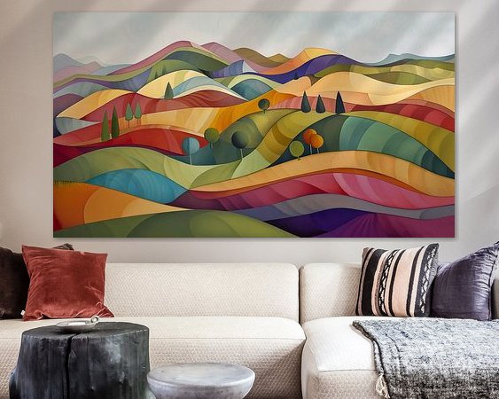 Voorbeeld van het werk in een kamer