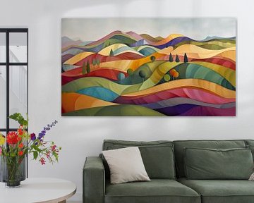 golvend landschap van Koffie Zwart
