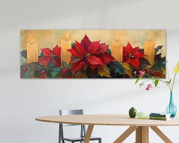 Red poinsettias by Wonderful Art