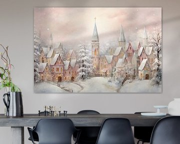 Christmas in the Village by Wonderful Art
