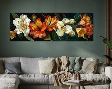 Alstroemeria Schilderij | Infinite Blooms of Night van I ❤ Bloemen
