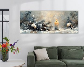 Kerstkaars | Sfeervolle Kaars Kerststijl van Kunst Kriebels