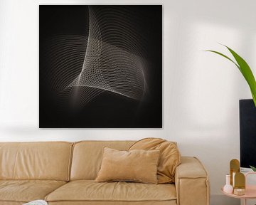 Geometrisch kunstwerk met gebogen lijnen