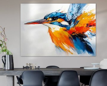 Abstract IJsvogel Portret van But First Framing
