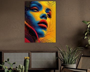 Stralend Spectrum Abstract Vrouwelijk Portret van Eva Lee