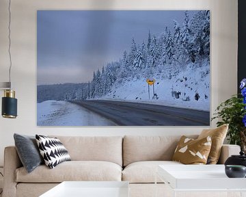 A country road in winter by Claude Laprise
