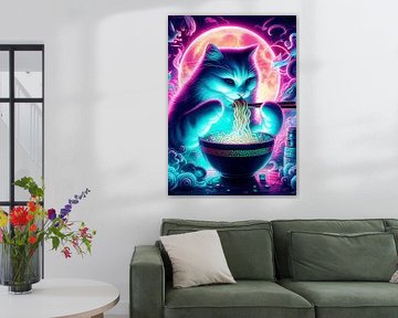 Katze frisst Nudel von San Creative