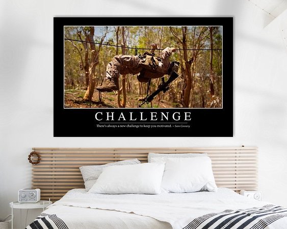 Voorbeeld van het werk in een kamer