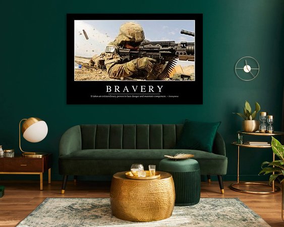Voorbeeld van het werk in een kamer