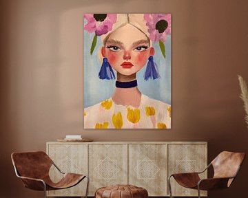 Portret in pastelkleuren van Carla Van Iersel