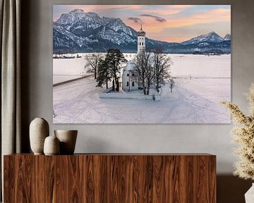 Church Sankt Coloman at wintertime Schwangau in Bavaria