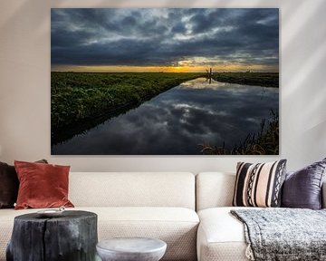 Polder reflection of clouds by peterheinspictures