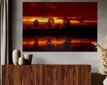 Sonnenuntergang im Moor von Mirjam Leyte
