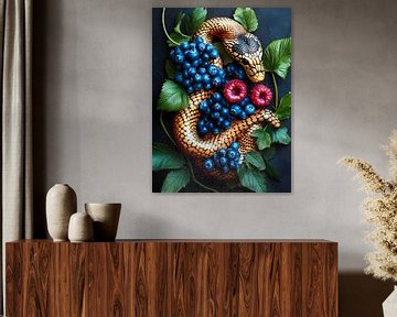 Serpent avec des baies sur haroulita