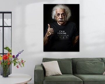 Albert Einstein Fucking Genius van Rene Ladenius Digital Art