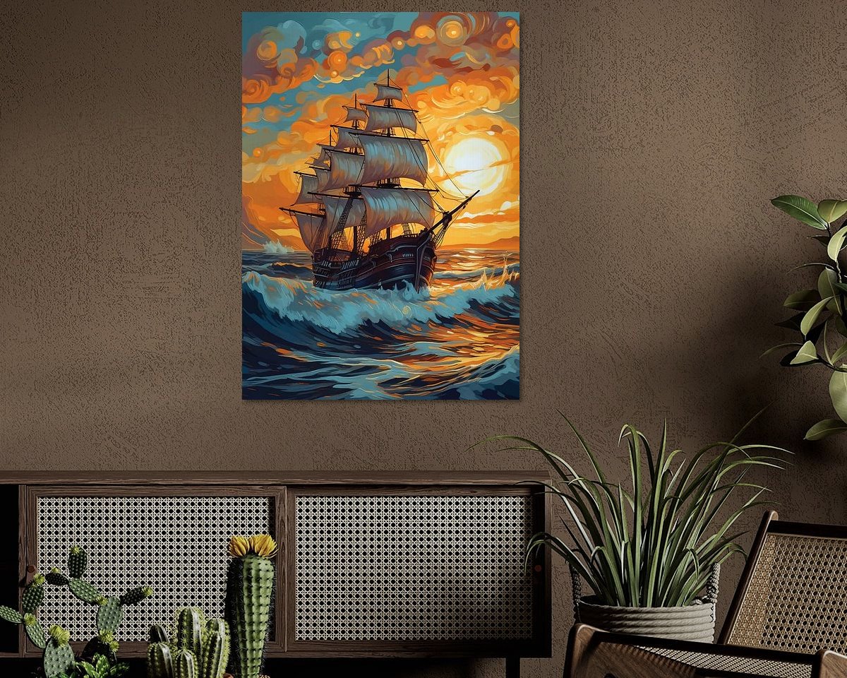 Voorbeeld van het werk in een kamer