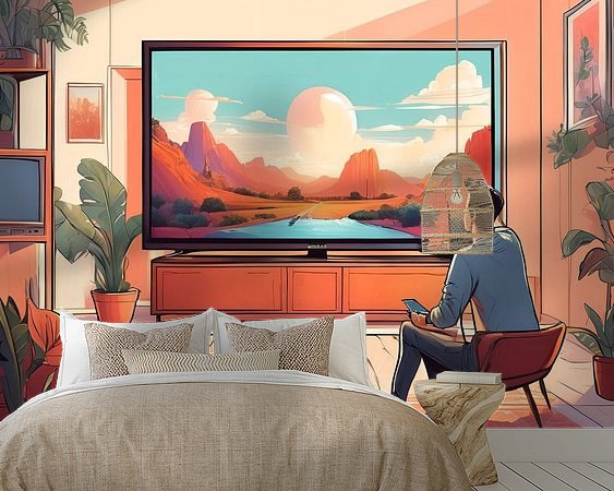 Voorbeeld van het werk in een kamer