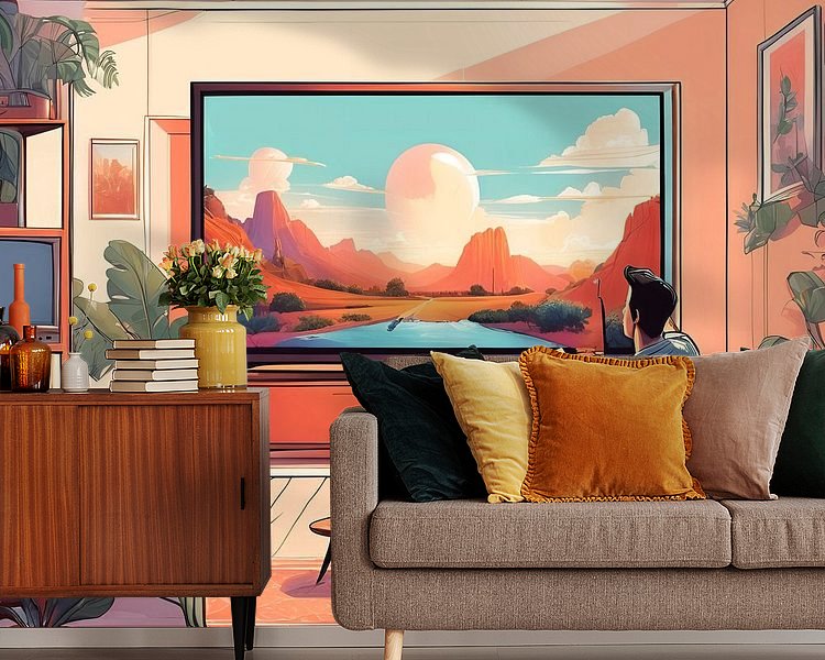 Voorbeeld van het werk in een kamer