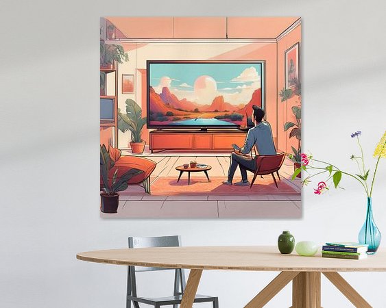 Voorbeeld van het werk in een kamer